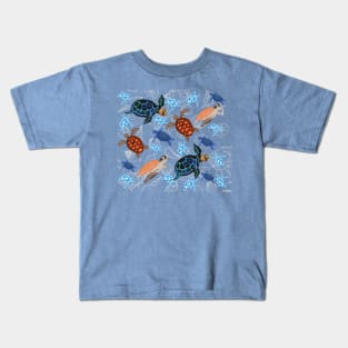 Sea turtles pattern Kids T-Shirt